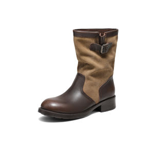 Belle | Womens Black Fleece-Lined Leather Short Western Boots