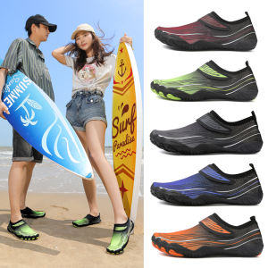 Outdoor Surfing Shoes Mens Water Kayak Special Anti-slip Shoes Crag Anti-cut Beach Shoes Mesh Upper Elastic Closure Sport Casual