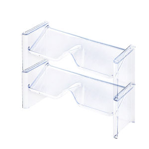 2 Pack Stacking Glasses Storage Rack Desktop Counter Sunglasses Display Rack (Transparent)