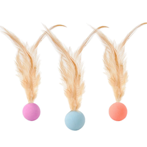 Funny Cat Elastic Ball Toy Interactive Balls Pet Supplies Feather Football Toys Dog Playthings Kitten