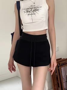 Quần Short Thể Thao Màu Xám Hot Girl  Cạp Cao Thoải Mái Mặc Ngoài Kiểu Mỏng Mùa Hè Cho Nữ Hot Girl a Quần Siêu Ngắn