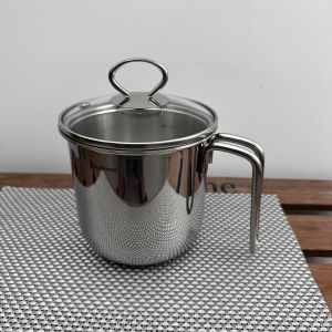 Large 18/10 Stainless Steel Multi-use Tea Cup Coffee Cup Hot Milk Cup Three-layer Steel Outdoor Small Milk Pot for Daily Use