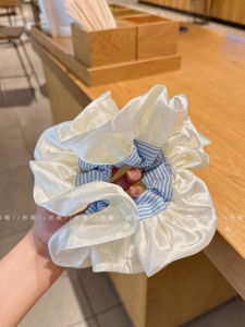 Extra Large Ballet Style Satin Blue Striped Hair Ties for Women New 2025 Fashion Sensation Hair Bands Hair Bands