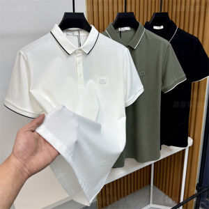 Italian Luxury Short Sleeve Polo Shirt Mens Soft Cotton Summer Fashion Urban Style Casual Wear Standard Fit Youth Pop