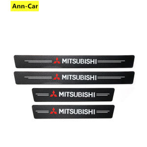【 Ann-car】 4 Cái/bộ Miếng Dán Bậc Cửa Bên Hông Xe Hơi Miếng Dán Bảo Vệ Chống Trầy Xước Bằng Da Sợi Carbon Cho Mitsubishi Pajero Asx Outlander Xl 3 Lancer