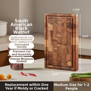 HAOGUANJIA | Mold-proof & Antibacterial Black Walnut Wood Cutting Board