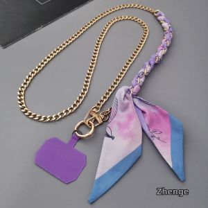 ZHENGEGE | Diagonal Cross Shoulder Metal Long Chain Scarf 2-in-1 Pendant