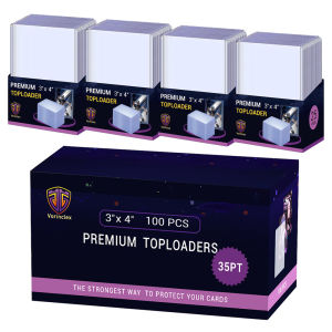 100Pack 35PT Thick Top Loaders Card Holders Perfect Fit MGTYGO FootballCard Protectors Sleeves Clear Card Protector Sleeves
