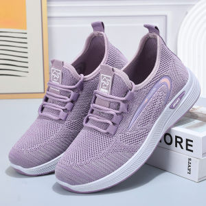 รองเท้ากีฬาส้นแบนสําหรับสุภาพสตรีปักกิ่ง สบาย ระบายอากาศได้ดี นุ่ม พื้นรองเท้า กันลื่น ลำลอง ทันสมัย รองเท้าสตรีสูงอายุ