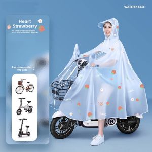 KUDOEPIC | Heavy Rain Long Waterproof Jacket for Bicycles and E-bikes Womens Adult Thick