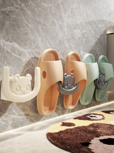Bathroom Slipper Rack Drainage Storage Shelf Toilet Shoe Holder No Drilling Required Wall Mounted Organizer