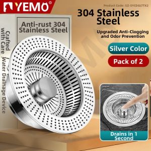 YEMO | Filtering Odor-Preventing Stainless Steel Sink Strainer