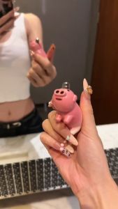 Bật Lửa Gas 2 Lửa Thường Heo Hồng Dễ Thương Hot Trend ( Lửa Thường - Xài Gas)