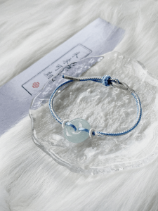 Natural Crystal Sea Sapphire Couple Bracelets Black Obsidian Safety Buckle Woven Rope Bracelet Forest System Simple Personality