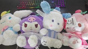 22cm Sanrio Plush Doll Good Mood Series Cartoon Kuromi My Melody Hangyodon Plush Toy Throw Pillows Room Decoration Birthday Gift