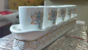 Bộ Án 5 Ly Nước Sứ Bạch Ngọc Không Nắp