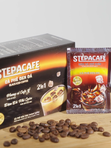 Cà phê hòa tan ĐEN ĐÁ 2-IN-1. STEPPA CAFE. Hộp 10 gói