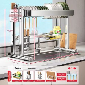 MEICHUWUYU | Dish Drainer Stainless Steel Kitchen Sink Organizer