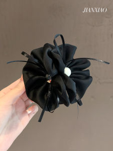 Elegant Satin Flower Hair Clip Pearl Duckbill Hair Clip Back of Head Updo Hair Clip Commute New Style Hair Accessories