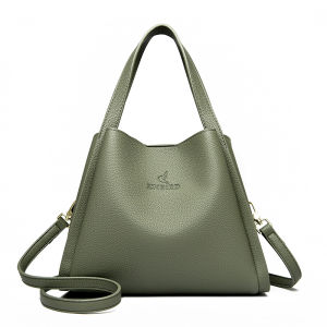 2026 New Womens Top Layer Cowhide Leather Bucket Bag Moms Crossbody Bag Large Capacity Quality Handbag Soft Korean Style