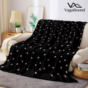 Pink Star Flannel Blanket Warm Soft Halloween Christmas Decorative Couch Warm Cozy All-Season Gift