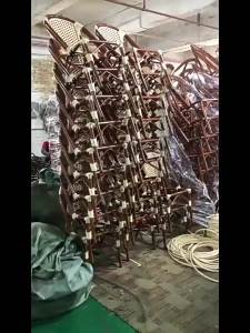 Vintage French Style Outdoor Rattan Table and Chairs Set