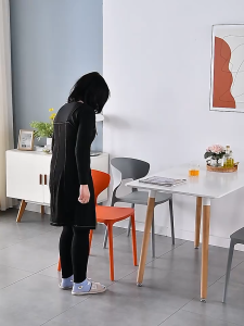 LULU.SG Ready Stock Plastic Chair Thickened Home Dining Chair Modern Minimalist Dining Chair Backrest Chair Nordic Horn Chair Rubber Stool