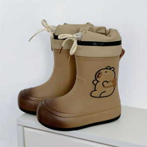 Lightweight Waterproof Childrens Rain Boots Cute Capybara Design for Boys And Girls Suitable for Middle And Older Kids