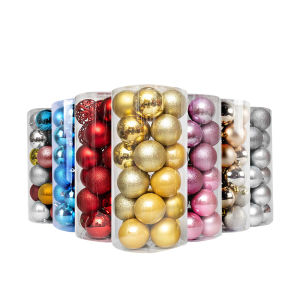 Christmas Balls 24 PCS Set Gold Red Metallic Plastic Ball Christams Tree Decor Festival Holiday Wedding Party Decor