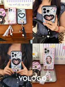 Cute Little Rabbit Card Holder Phone Case Original Ins Style Polka Dot Patchwork Frosted Texture Compatible with Apple 17 pro Max