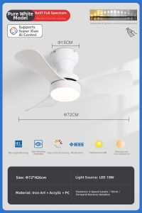 SUOYAN | Ceiling Eye-Protection Quiet Small Fan Light