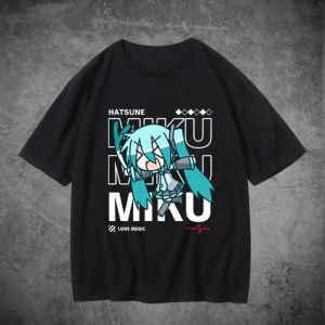 Bandai | Miku Y2k Top Fashion 2025 New Womens T-shirts Casual T-shirts Printed T-shirts Various Sizes Street T-shirts Printed Hatsune