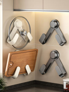 ตู้ครัวแบบติดผนังด้วยแรงดูดสำหรับเก็บเครื่องปรุงรสและแผ่นรองบะหมี่ ชั้นวางจานแบบอเนกประสงค์ ชั้นวางของในครัวแบบไม่ต้องเจาะ