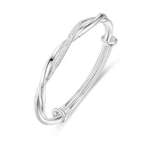 สร้อยข้อมือเงิน Moebius สำหรับผู้หญิง สร้อยข้อมือเงินแท้ S925 ดีไซน์หรูหรา ของขวัญสำหรับเพื่อนที่ดีที่สุด สร้อยข้อมือเงินแท้สำหรับผู้หญิง