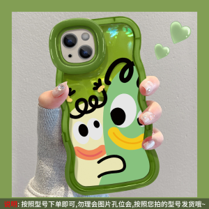 Applicable to Apple 15promax Phone Case New Women Iphone14/13 Funny Sausage Mouth Double Bracket 12Promax Soft Silicone XS/XR Drop-Resistant Transparent Protective Case Wavy Edge