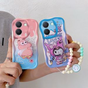 Vivo Y27S 5G International Version Phone Case Airbag Anti-fall Soft Full Edge Protection Cover Cute Cartoon Stand Female Model