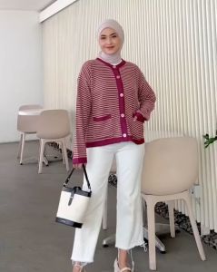 CARDY BALENA STRIPE rajut oversize/sweater rajut wanita terbaru 2024/sweater wanita rajut korean style/cardigan rajut oversize/cardigan rajut wanita terbaru 2024/cardigan wanita rajut korean style/cardigan wanita kekinian