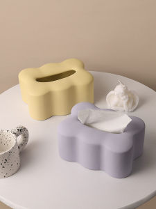 Scandinavian Accessible Luxury Tissue Box Tissue Box Stylish Decoration Creative Living Room Dining Table Storage Ceramic Paper Extraction Box