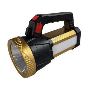 【UEB】Waterproof Handheld Flashlight 3 Modes & Handle USB Rechargeable Spotlight for Emergencies Camping Hiking Outdoor Indoor