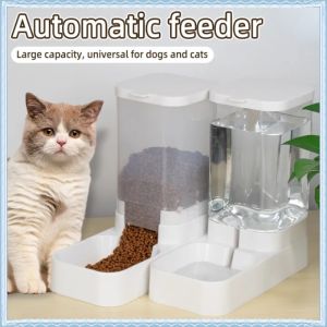 3.8L Pet Automatic Food Water Feeder Dog Cat Large Capacity Feeder Grain Storage Bucket Pet Supplies