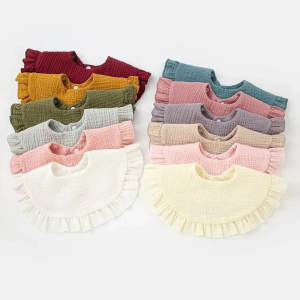 Baby Soft Cotton Bibs Adjustable Stuff Toddler Burp Lace Bibs