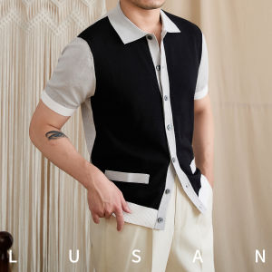 Color-blocked Breathable Collar Summer Outdoor Knit Casual Shirt
