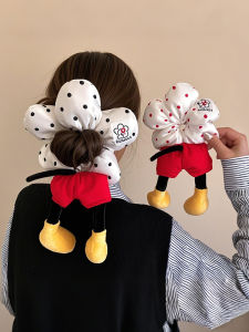 Large Polka Dot Mickey Tail Flower Hair Ties Womens Bun Hair Bands Creative Hair Accessories Korean Style Fresh out