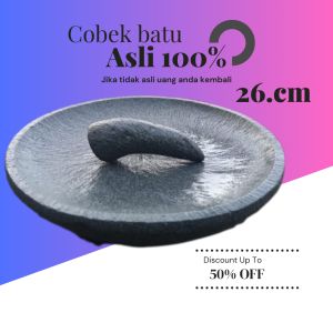 cobek batu asli ukuran 26.cm manual pahat termurah
