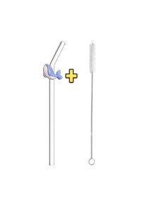1/2/7PCS Marine Animal Glass Straws Reusable Bent Straws for Boba Tea Iced Coffee & Smoothies Beach Parties Cafes Holiday