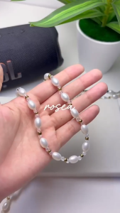 Long Pearl Crystal Trendy Choker Necklace Handmade Summer Vacation Fashion