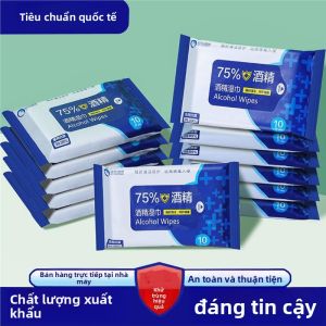 MONLEYTA | Vải ướt tiêu diệt khuẩn di động vệ sinh 75% cồn nhỏ đóng gói tiện lợi cho trẻ em dùng riêng