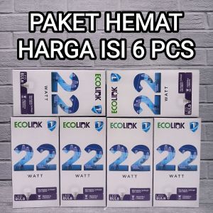 ( PAKET MURAH ISI 6 PCS ) ECOLINK LAMPU LED BULB 22W 22 WATT CAHAYA PUTIH BERGARANSI 1 TAHUN BAGUS KUALITAS TERBAIK