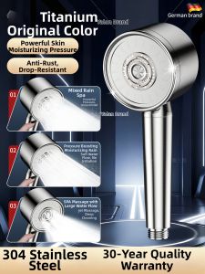 YALANDENG | Stainless Steel 304 Pressure Boosting Showerhead for Powerful Rain Shower