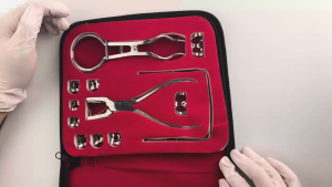 Dental Rubber Dam Set Kit Stainless Steel dengan Isolasi Gigi Clamp dan Frame